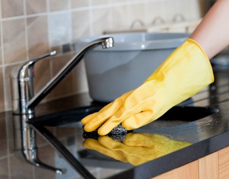 Construction dust cleaning in a renovated room