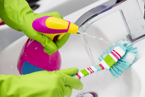 Professional cleaning of a renovated property interior