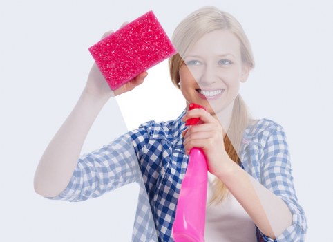 Sanitized workstations during commercial cleaning service